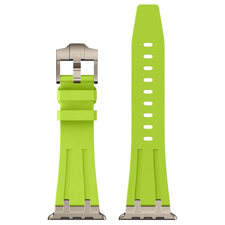 For Apple Watch Ultra 2 49mm Stone Grain Liquid Silicone Watch Band(Titanium Green) - Watch Bands by PMC TechLife | Online Shopping South Africa | PMC TechLife