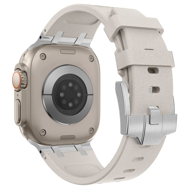 For Apple Watch Series 9 45mm Stone Grain Liquid Silicone Watch Band(Silver Starlight) - Watch Bands by PMC TechLife | Online Shopping South Africa | PMC TechLife