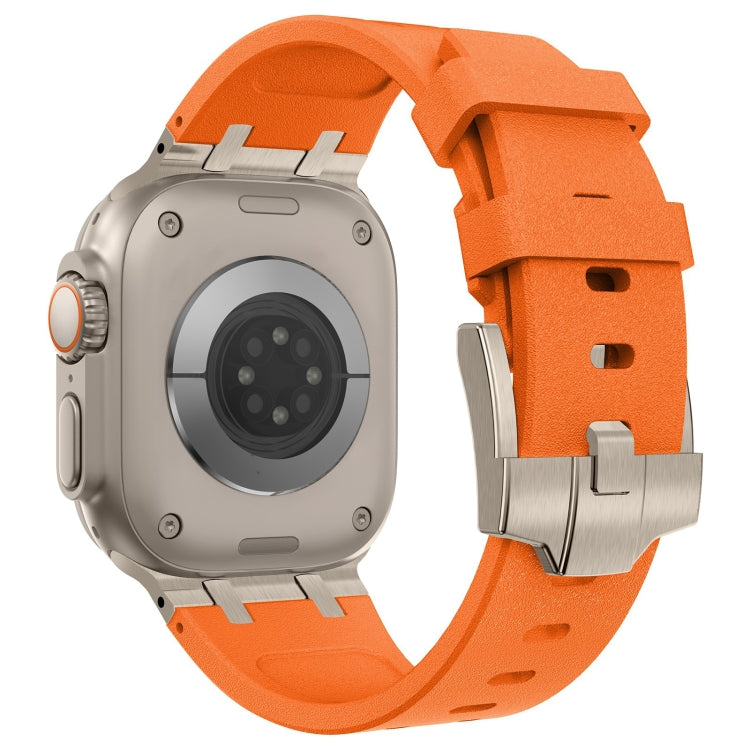For Apple Watch Series 3 42mm Stone Grain Liquid Silicone Watch Band(Titanium Orange) - Watch Bands by PMC TechLife | Online Shopping South Africa | PMC TechLife