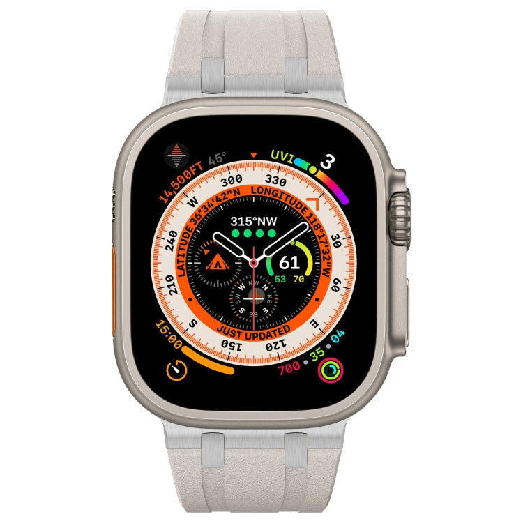 For Apple Watch Series 3 42mm Stone Grain Liquid Silicone Watch Band(Silver Starlight) - Watch Bands by PMC TechLife | Online Shopping South Africa | PMC TechLife