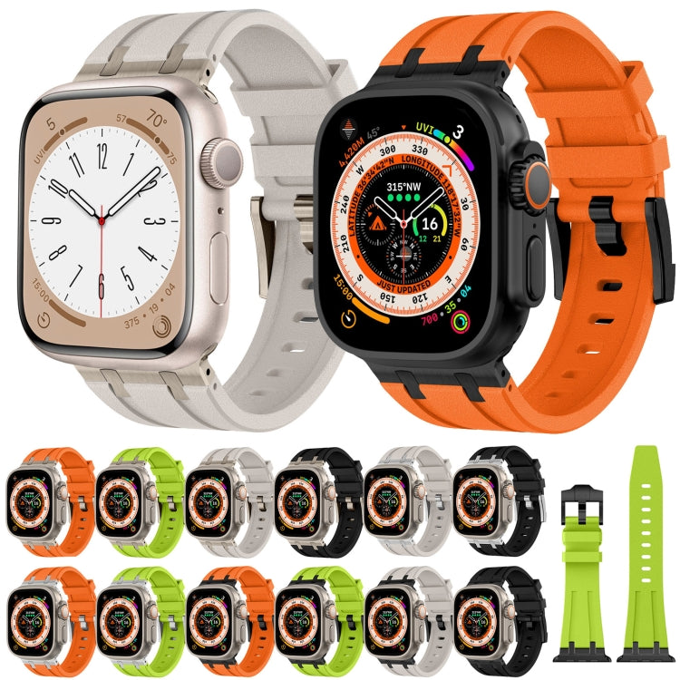 For Apple Watch Series 2 42mm Stone Grain Liquid Silicone Watch Band(Silver Starlight) - free shipping - PMC TechLife - Order now!
