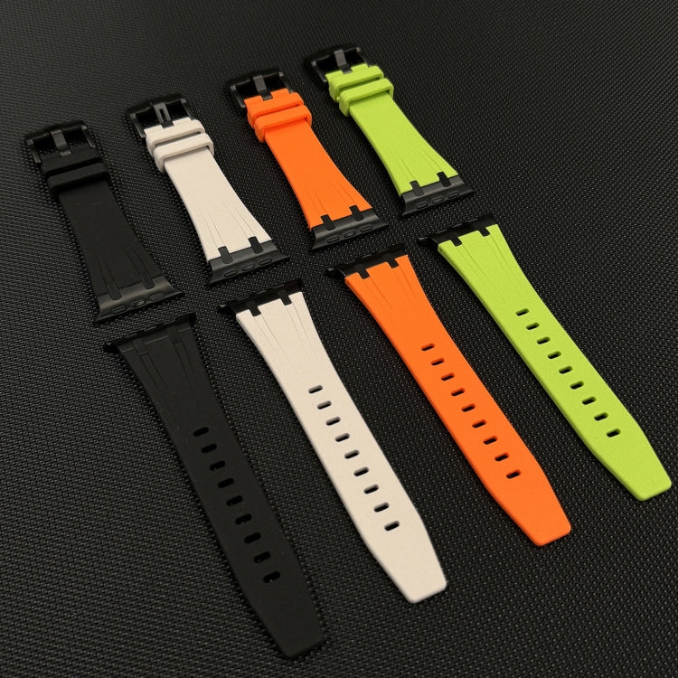 For Apple Watch Series 9 45mm Stone Grain Liquid Silicone Watch Band(Titanium Black) - Watch Bands by PMC Jewellery | Online Shopping South Africa | PMC Jewellery