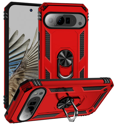 For Google Pixel 9 Pro Shockproof TPU + PC Phone Case with Holder(Red) - Google Cases by PMC Jewellery | Online Shopping South Africa | PMC Jewellery | Buy Now Pay Later Mobicred