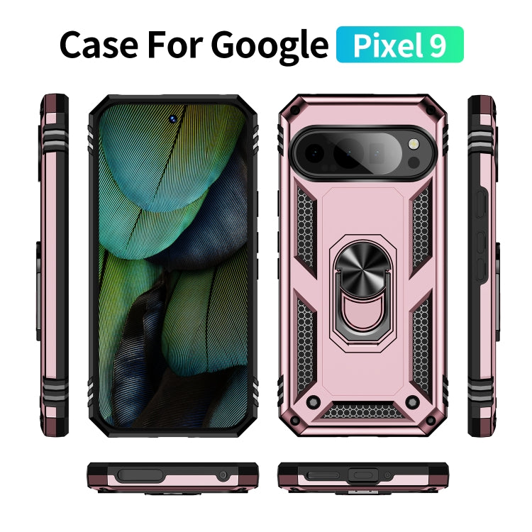 For Google Pixel 9 Shockproof TPU + PC Phone Case with Holder(Rose Gold) - Google Cases by PMC Jewellery | Online Shopping South Africa | PMC Jewellery | Buy Now Pay Later Mobicred