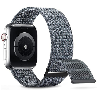 For Apple Watch Series 9 45mm Dual Hook and Loop Nylon Watch Band(Grey) - Watch Bands by PMC Jewellery | Online Shopping South Africa | PMC Jewellery