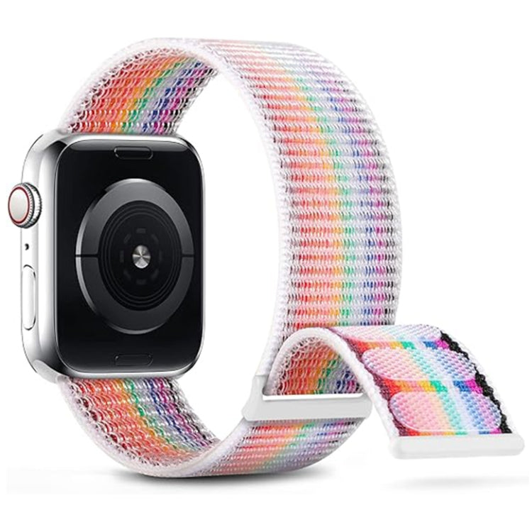 For Apple Watch SE 2022 44mm Dual Hook and Loop Nylon Watch Band(Rainbow) - Watch Bands by PMC Jewellery | Online Shopping South Africa | PMC Jewellery