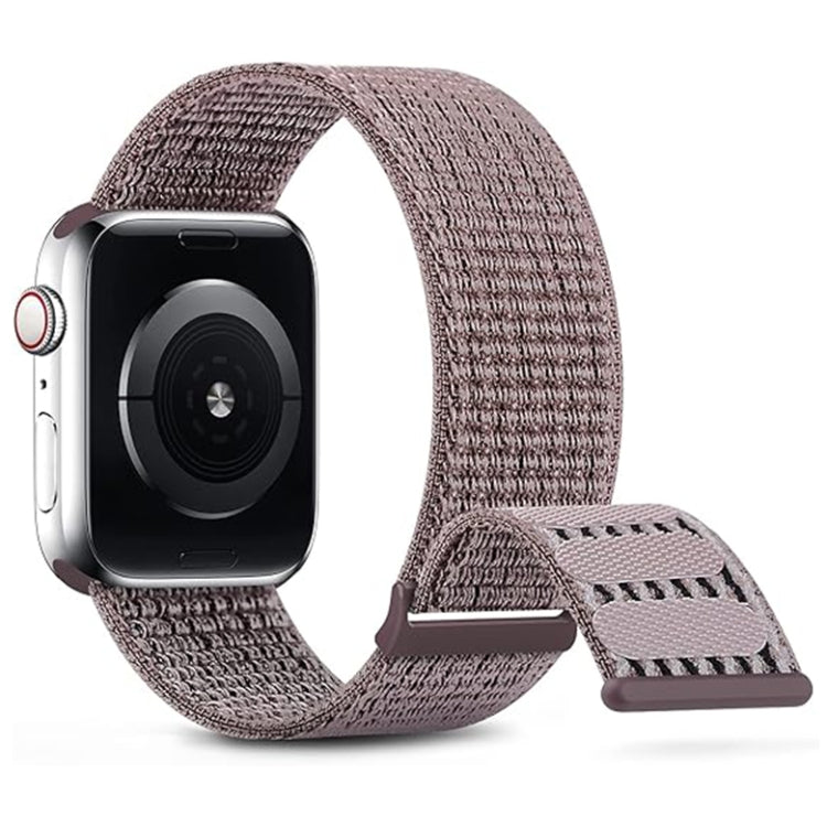 For Apple Watch 38mm Dual Hook and Loop Nylon Watch Band(Smoke Purple) - Watch Bands by PMC Jewellery | Online Shopping South Africa | PMC Jewellery