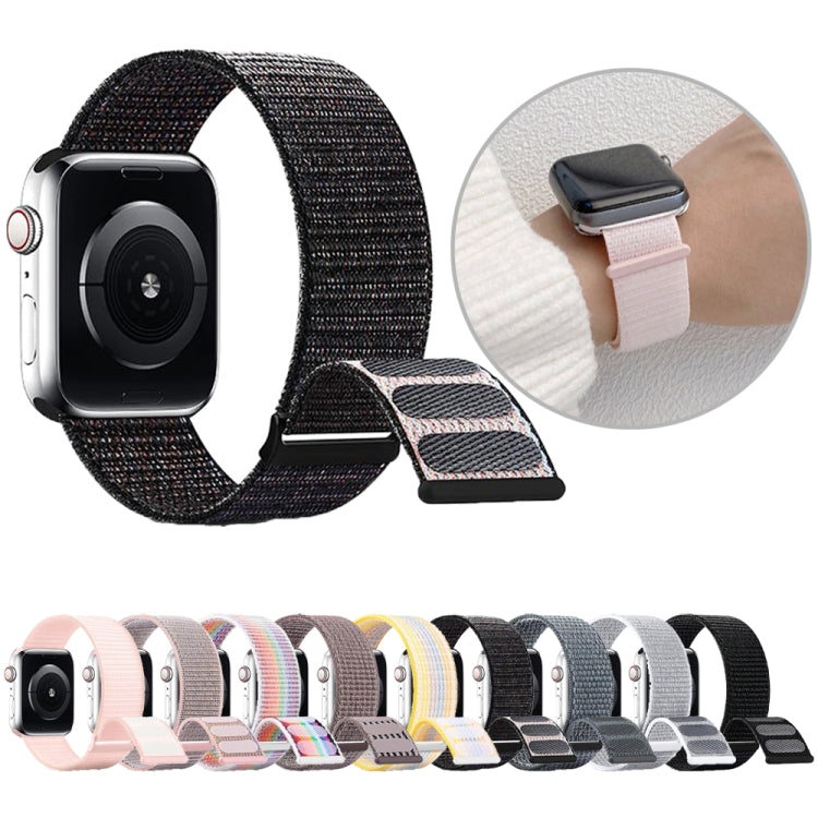 For Apple Watch SE 2022 40mm Dual Hook and Loop Nylon Watch Band(Seashell) - Watch Bands by PMC TechLife | Online Shopping South Africa | PMC TechLife