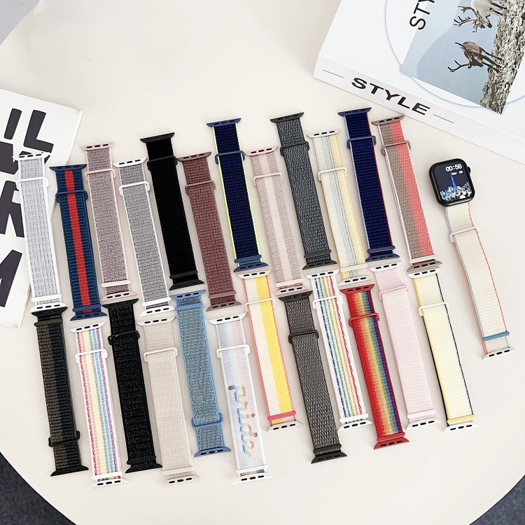 For Apple Watch 38mm Dual Hook and Loop Nylon Watch Band(Rainbow) - Watch Bands by PMC TechLife | Online Shopping South Africa | PMC TechLife