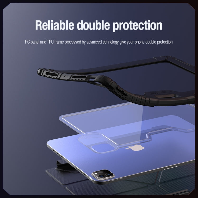 For iPad Pro 11 2024 NILLKIN Bumper Pro Multi-angle Folding Style Tablet Leather Case(Blue) - free shipping - PMC TechLife - Order now!