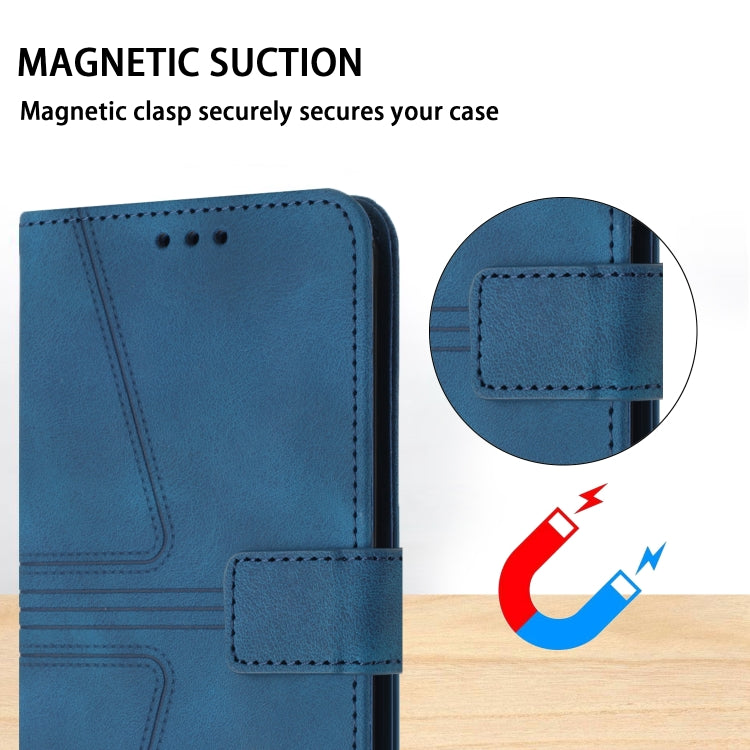 For iPhone 16 Pro Triangle Solid Color Leather Phone Case(Blue) - iPhone 16 Pro Cases by PMC TechLife | Online Shopping South Africa | PMC TechLife | Buy Now Pay Later Mobicred
