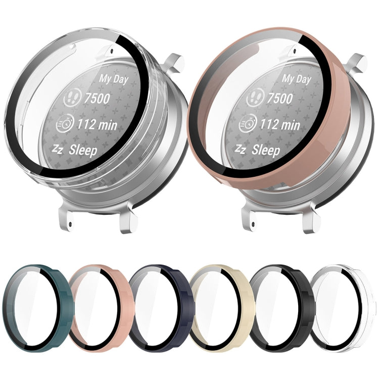 For Garmin Lily 2 PC + Tempered Film Integrated Watch Protective Case(Ivory White) - Watch Cases by PMC TechLife | Online Shopping South Africa | PMC TechLife