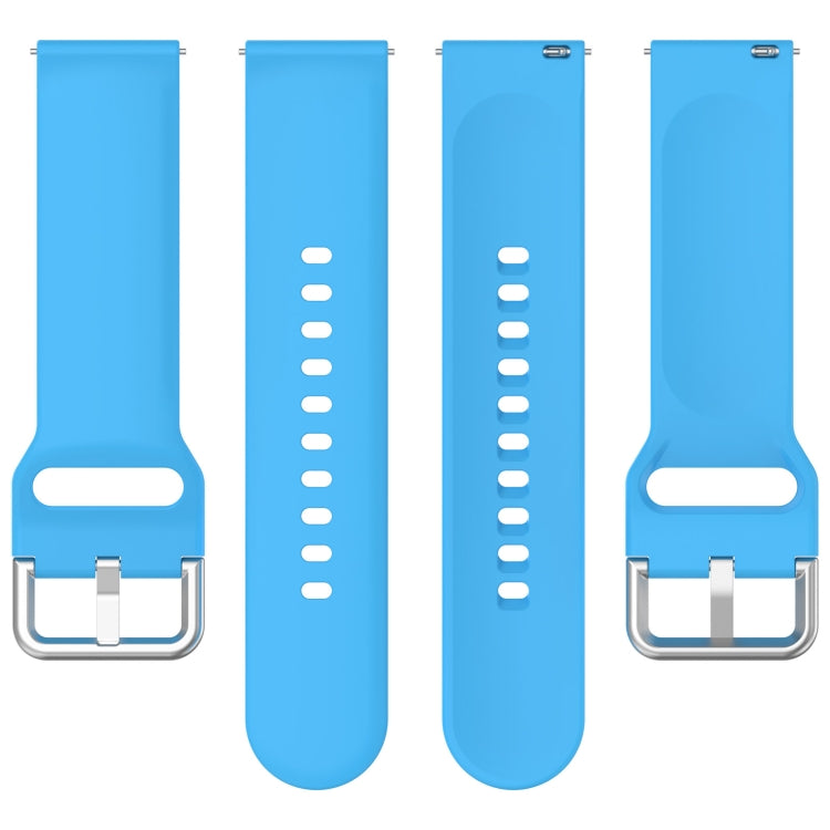 For Xiaomi Watch 2 Solid Color Metal Silver Buckle Silicone Watch Band, Size: S(Sky Blue) - Watch Bands by PMC Jewellery | Online Shopping South Africa | PMC Jewellery