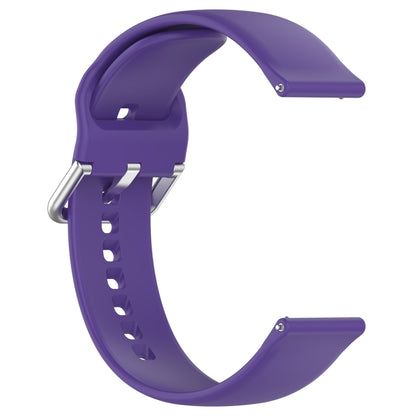 For Xiaomi Watch 2 Solid Color Metal Silver Buckle Silicone Watch Band, Size: S(Purple) - Watch Bands by PMC Jewellery | Online Shopping South Africa | PMC Jewellery