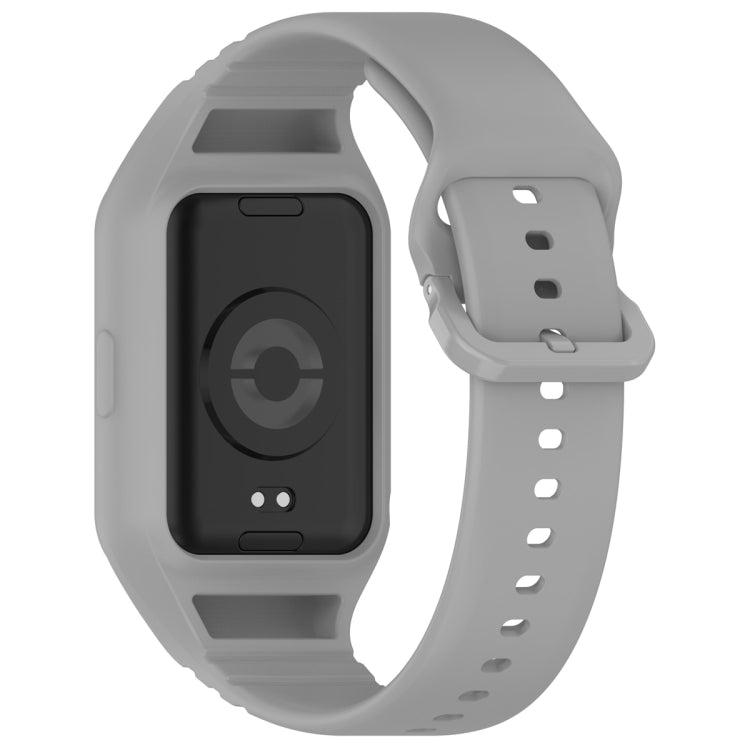 For Xiaomi Mi Band 8 Pro Solid Color Integrated TPU Watch Band(Grey) - Watch Bands by PMC Jewellery | Online Shopping South Africa | PMC Jewellery