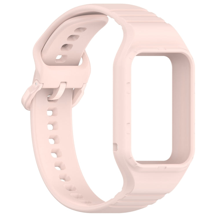 For Xiaomi Mi Band 8 Pro Solid Color Integrated TPU Watch Band(Light Pink) - Watch Bands by PMC Jewellery | Online Shopping South Africa | PMC Jewellery