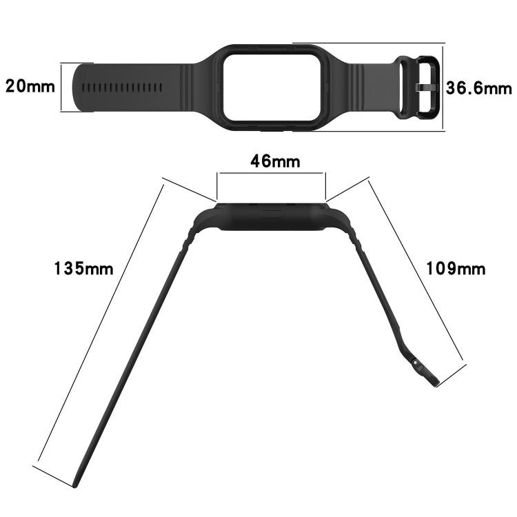 For Xiaomi Mi Band 8 Pro Solid Color Integrated TPU Watch Band(Black) - free shipping - PMC TechLife - Order now!