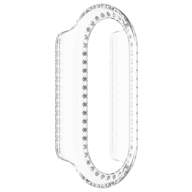 For Xiaomi Mi Band 8 Diamond Half Pack Hollow PC Watch Protective Case(Transparent) - Watch Cases by PMC Jewellery | Online Shopping South Africa | PMC Jewellery