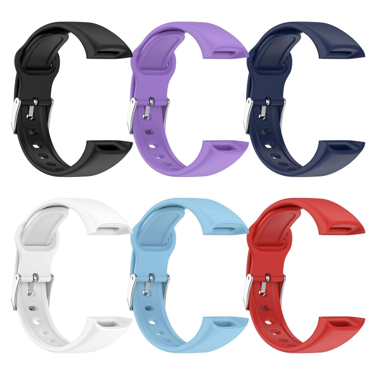 For Mambo Band 6S Solid Color Silver Buckle Silicone Watch Band(Black) - Watch Bands by PMC Jewellery | Online Shopping South Africa | PMC Jewellery