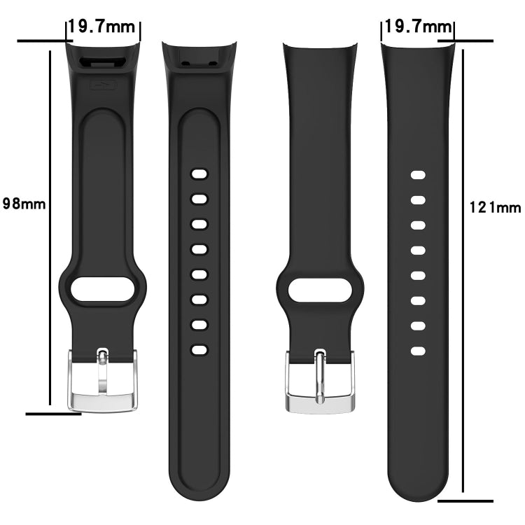 For Mambo Band 6S Solid Color Silver Buckle Silicone Watch Band(Black) - Watch Bands by PMC Jewellery | Online Shopping South Africa | PMC Jewellery