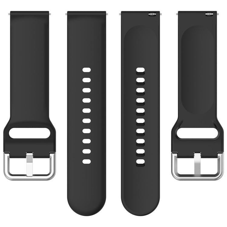 For CMF Watch Pro D395 22mm Solid Color Silver Buckle Silicone Watch Band, Size:L(Black) - Watch Bands by PMC Jewellery | Online Shopping South Africa | PMC Jewellery