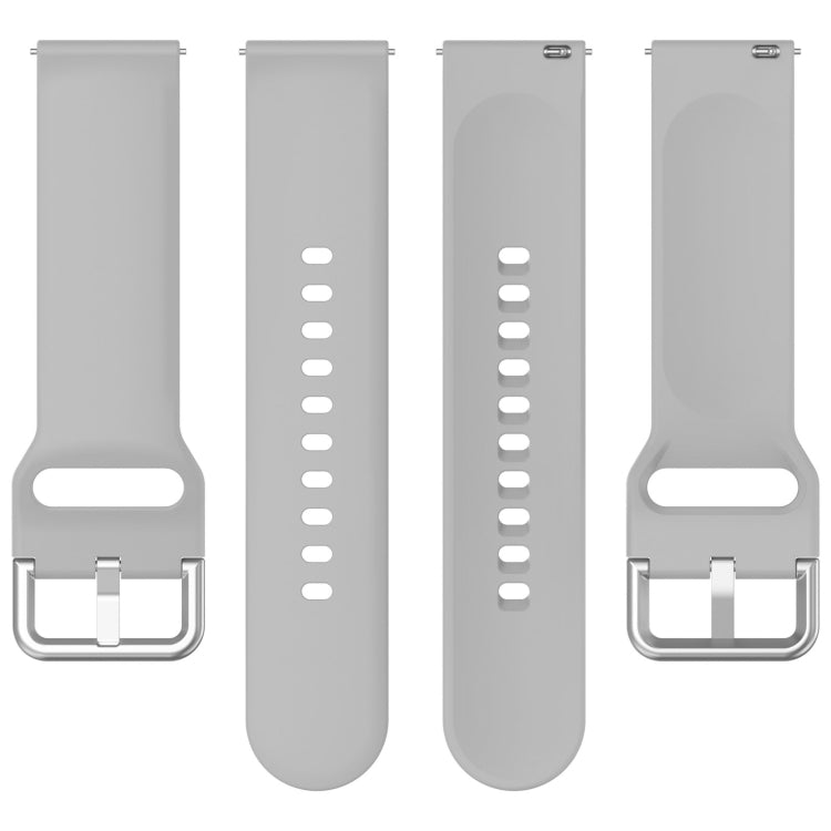 For CMF Watch Pro D395 22mm Solid Color Silver Buckle Silicone Watch Band, Size:L(Grey) - Watch Bands by PMC TechLife | Online Shopping South Africa | PMC TechLife