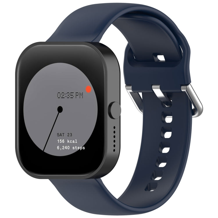 For CMF Watch Pro D395 22mm Solid Color Silver Buckle Silicone Watch Band, Size:S(Midnight Blue) - Watch Bands by PMC TechLife | Online Shopping South Africa | PMC TechLife