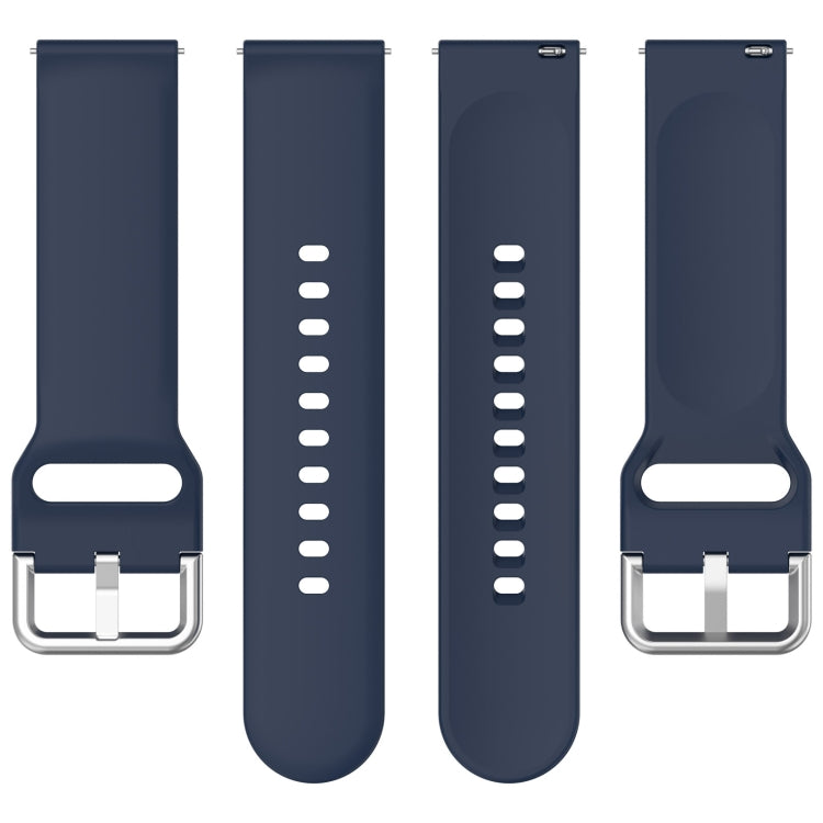 For CMF Watch Pro D395 22mm Solid Color Silver Buckle Silicone Watch Band, Size:S(Midnight Blue) - Watch Bands by PMC Jewellery | Online Shopping South Africa | PMC Jewellery