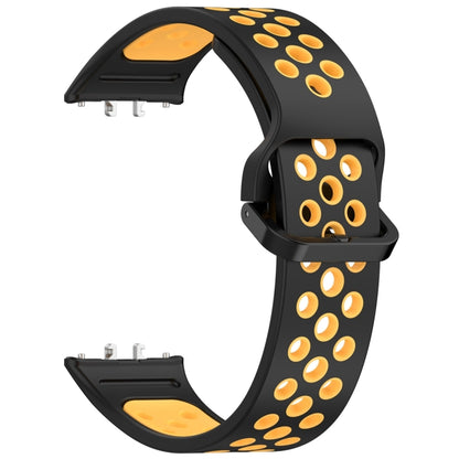 For Samsung Galaxy Fit 3 Two Color Breathable Silicone Watch Band(Black Yellow) - Watch Bands by PMC Jewellery | Online Shopping South Africa | PMC Jewellery