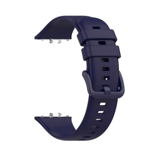 For Samsung Galaxy Fit 3 Solid Color Buckle Silicone Watch Band(Dark Blue) - Watch Bands by PMC Jewellery | Online Shopping South Africa | PMC Jewellery