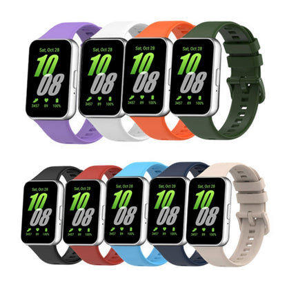 For Samsung Galaxy Fit 3 Solid Color Buckle Silicone Watch Band(Army Green) - Watch Bands by PMC Jewellery | Online Shopping South Africa | PMC Jewellery