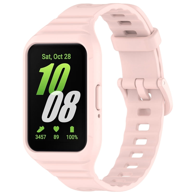 For Samsung Galaxy Fit 3 Solid Color Integrated TPU Watch Band(Light Pink) - Watch Bands by PMC Jewellery | Online Shopping South Africa | PMC Jewellery