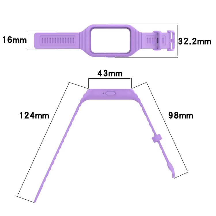 For Samsung Galaxy Fit 3 Solid Color Integrated TPU Watch Band(Cyan) - Watch Bands by PMC TechLife | Online Shopping South Africa | PMC TechLife