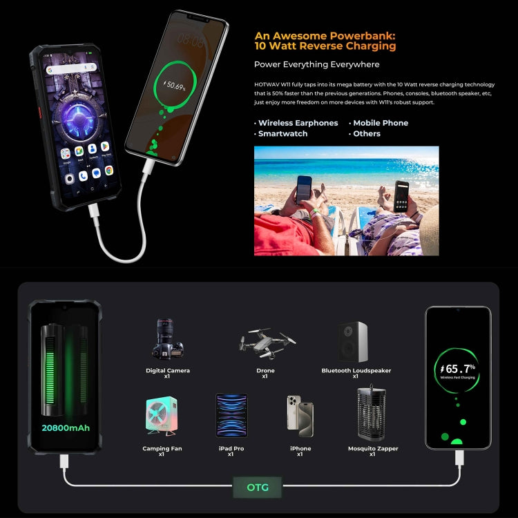 [HK Warehouse] HOTWAV W11 Rugged Phone, 6GB+256GB, Night Vision, 20800mAh, 6.6 inch Android 13 MT8788 Octa Core, Network: 4G, OTG(Bronzed Gold) - Other by HOTWAV | Online Shopping South Africa | PMC Jewellery