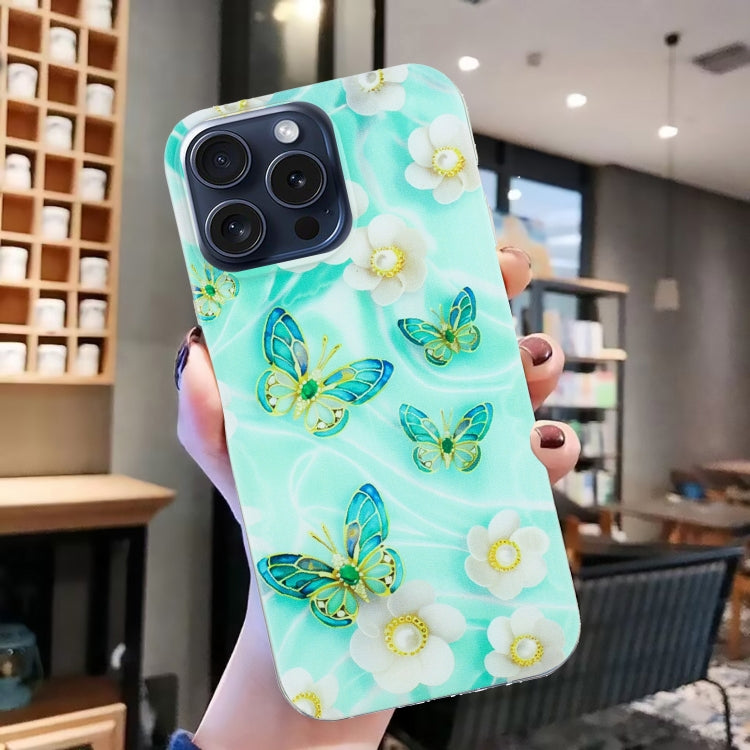 For iPhone 16 Pro Colorful Painting Pattern TPU Phone Case(Butterflies) - iPhone 16 Pro Cases by PMC TechLife | Online Shopping South Africa | PMC TechLife | Buy Now Pay Later Mobicred