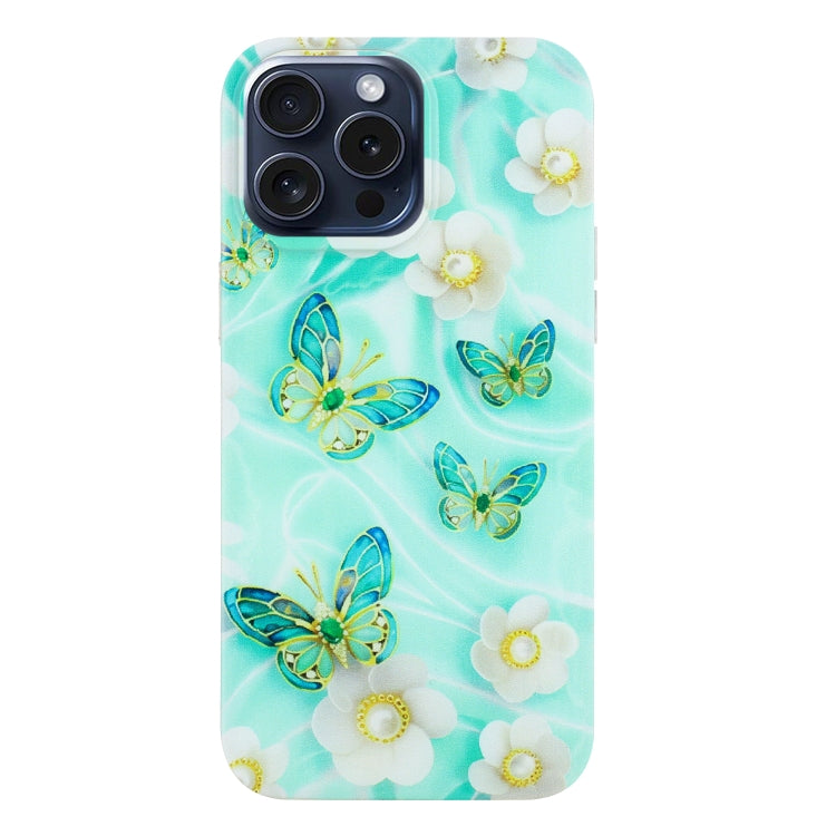 For iPhone 16 Pro Colorful Painting Pattern TPU Phone Case(Butterflies) - iPhone 16 Pro Cases by PMC TechLife | Online Shopping South Africa | PMC TechLife | Buy Now Pay Later Mobicred