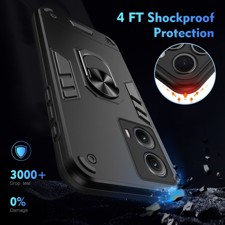 For Motorola Edge 2024 Shockproof Metal Ring Holder Phone Case(Black) - Motorola Cases by PMC Jewellery | Online Shopping South Africa | PMC Jewellery | Buy Now Pay Later Mobicred