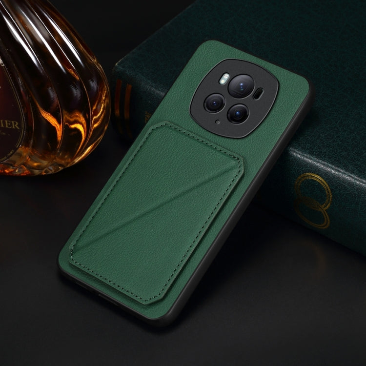 For Honor Magic6 Pro 5G D04 Calf Texture Dual Card Slot Holder Phone Case(Green) - Honor Cases by PMC Jewellery | Online Shopping South Africa | PMC Jewellery | Buy Now Pay Later Mobicred