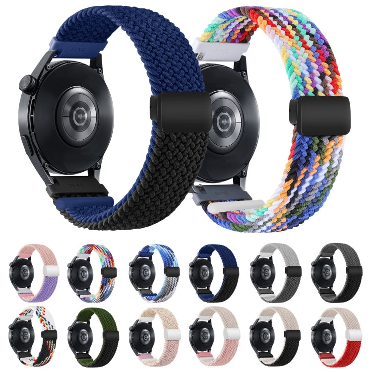 22mm Two-color Magnetic Braided Nylon Watch Band(Blueberry Black Chocolate) - 22mm Bands by PMC Jewellery | Online Shopping South Africa | PMC Jewellery