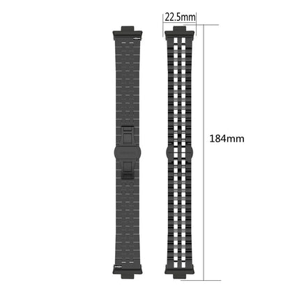 For Xiaomi Mi Band 8 Pro Five-bead Butterfly Buckle Metal Watch Band(Black Silver A) - Watch Bands by PMC Jewellery | Online Shopping South Africa | PMC Jewellery