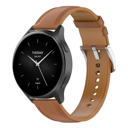 For Xiaomi Watch 2 22mm Genuine Leather Watch Band(Light Brown) - Watch Bands by PMC Jewellery | Online Shopping South Africa | PMC Jewellery