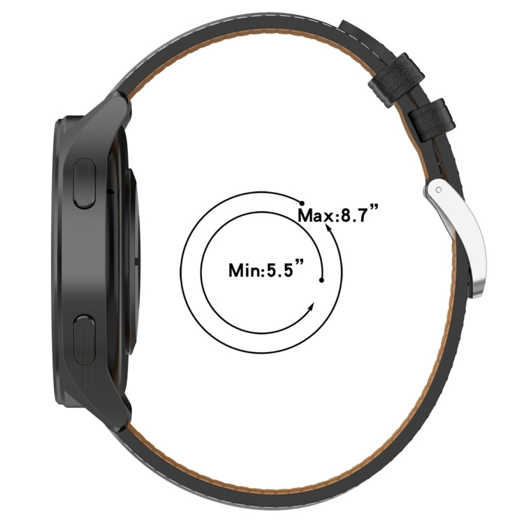 For Xiaomi Watch 2 22mm Genuine Leather Watch Band(Black) - Watch Bands by PMC TechLife | Online Shopping South Africa | PMC TechLife