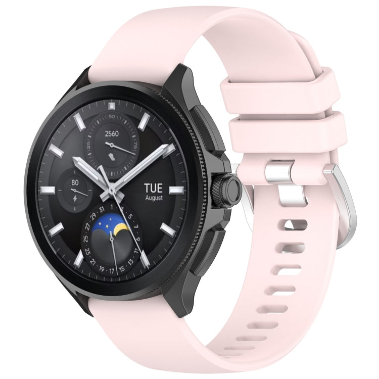 For Xiaomi Watch 2 Liquid Glossy Silver Buckle Silicone Watch Band(Light Pink) - Watch Bands by PMC TechLife | Online Shopping South Africa | PMC TechLife