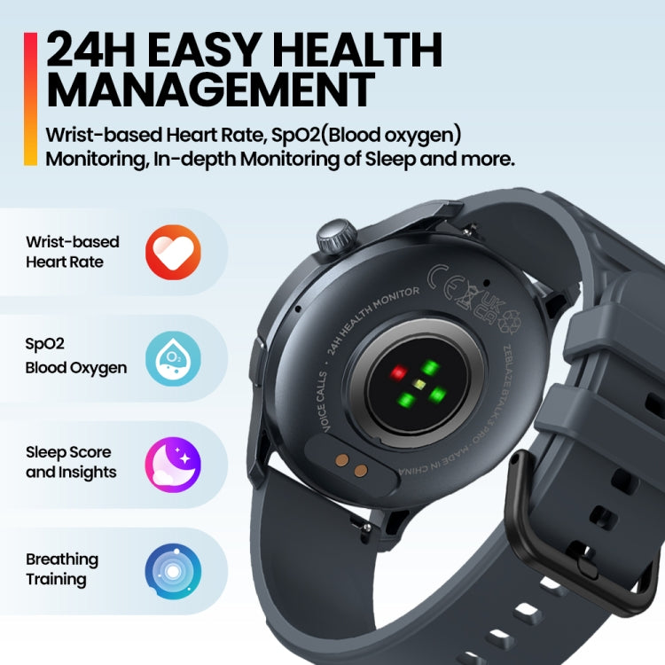 Zeblaze Btalk 3 Pro 1.43 inch BT5.2 Fitness Wellness Smart Watch, Support Bluetooth Call / Sleep / Blood Oxygen / Heart Rate / Blood Pressure Health Monitor(Black) - Smart Watches by Zeblaze | Online Shopping South Africa | PMC Jewellery