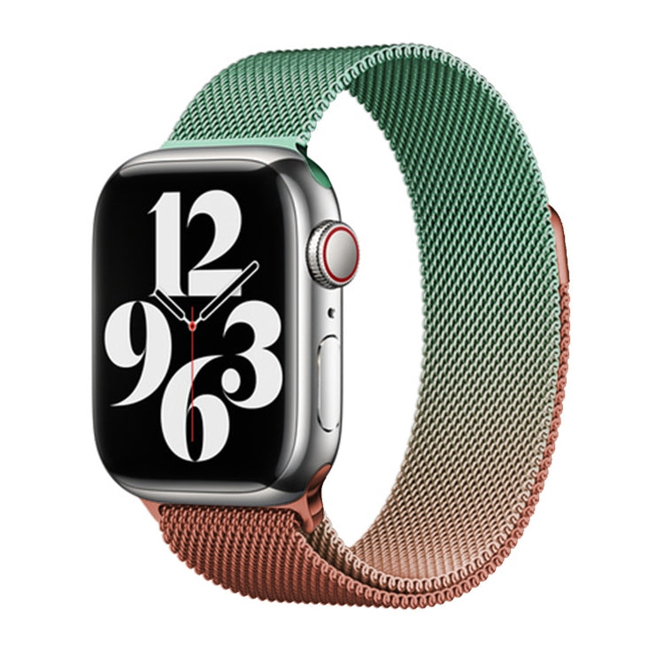 For Apple Watch Series 9 45mm Milan Gradient Loop Magnetic Buckle Watch Band(Orange Green) - Watch Bands by PMC TechLife | Online Shopping South Africa | PMC TechLife