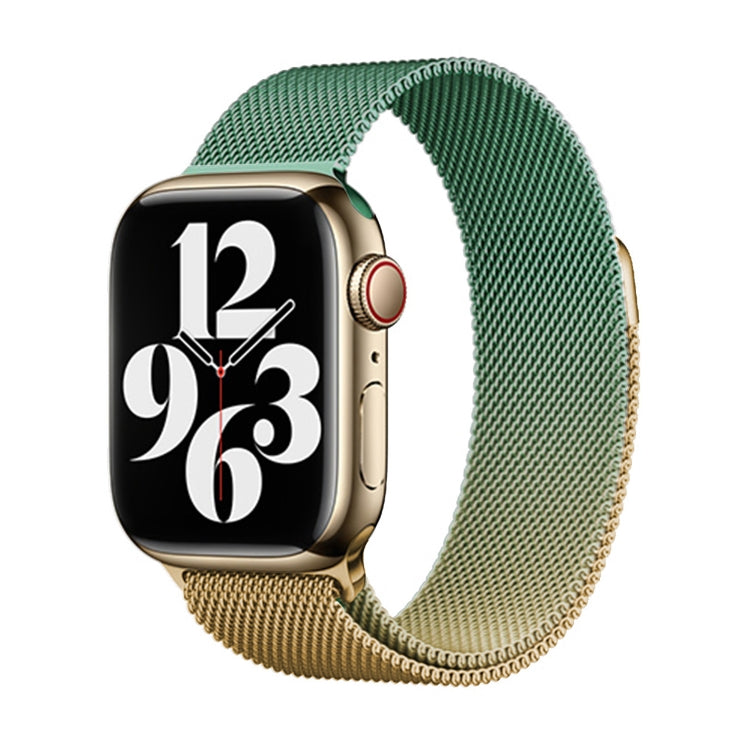 For Apple Watch Series 7 45mm Milan Gradient Loop Magnetic Buckle Watch Band(Gold Violet) - Watch Bands by PMC TechLife | Online Shopping South Africa | PMC TechLife
