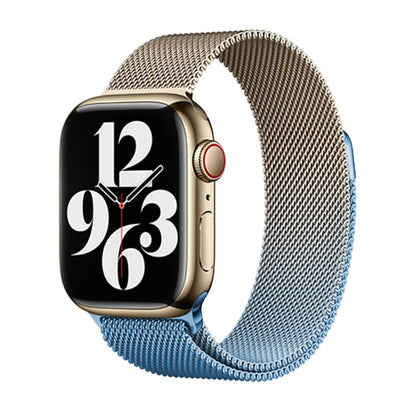 For Apple Watch SE 44mm Milan Gradient Loop Magnetic Buckle Watch Band(Gold Blue) - Watch Bands by PMC Jewellery | Online Shopping South Africa | PMC Jewellery