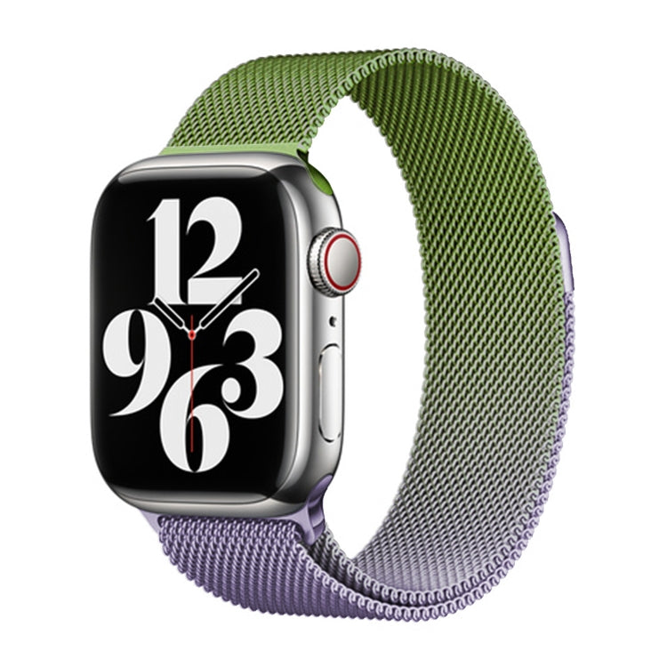 For Apple Watch Series 6 40mm Milan Gradient Loop Magnetic Buckle Watch Band(Purple Green) - Watch Bands by PMC Jewellery | Online Shopping South Africa | PMC Jewellery