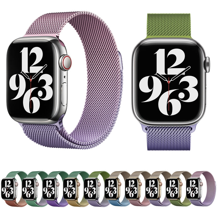 For Apple Watch Series 4 40mm Milan Gradient Loop Magnetic Buckle Watch Band(Purple Green) - Watch Bands by PMC Jewellery | Online Shopping South Africa | PMC Jewellery