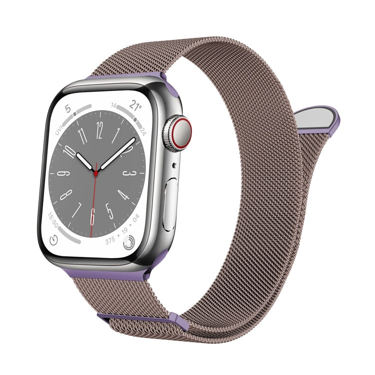 For Apple Watch Series 7 41mm Two Color Milanese Loop Magnetic Watch Band(Pink Purple) - Watch Bands by PMC Jewellery | Online Shopping South Africa | PMC Jewellery